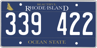 RI license plate 339422