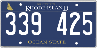 RI license plate 339425