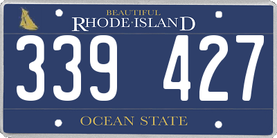 RI license plate 339427