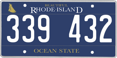 RI license plate 339432