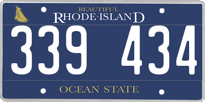 RI license plate 339434