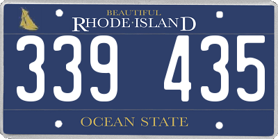 RI license plate 339435