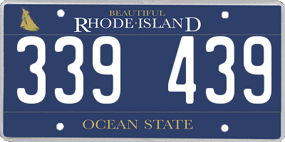 RI license plate 339439