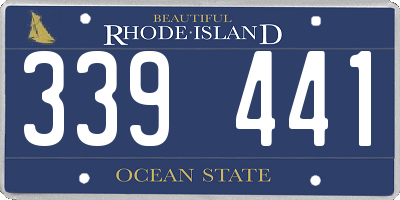 RI license plate 339441
