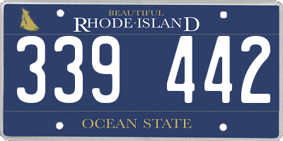 RI license plate 339442