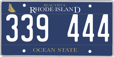 RI license plate 339444