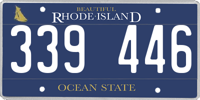 RI license plate 339446