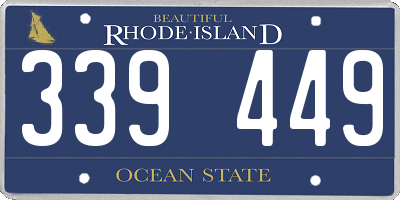RI license plate 339449