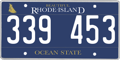 RI license plate 339453