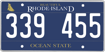 RI license plate 339455