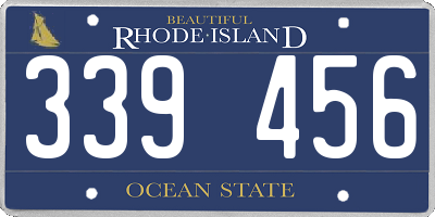 RI license plate 339456