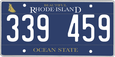 RI license plate 339459