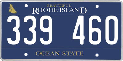RI license plate 339460