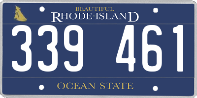 RI license plate 339461