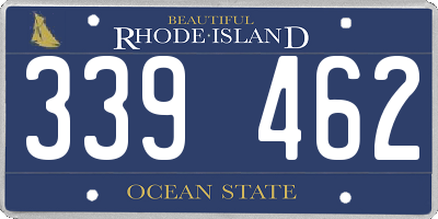 RI license plate 339462