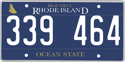RI license plate 339464