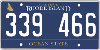 RI license plate 339466
