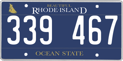 RI license plate 339467