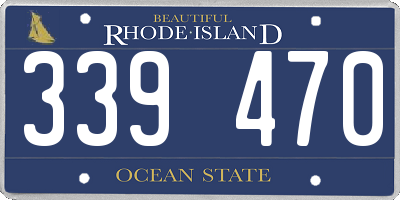 RI license plate 339470