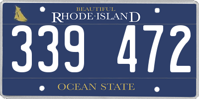 RI license plate 339472