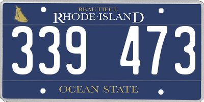 RI license plate 339473