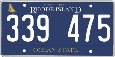 RI license plate 339475