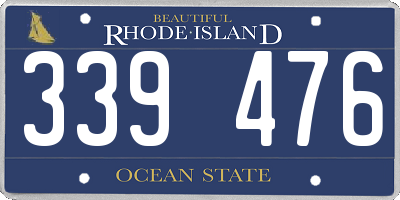 RI license plate 339476