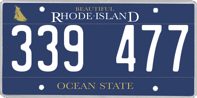 RI license plate 339477