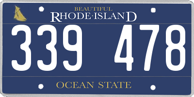 RI license plate 339478