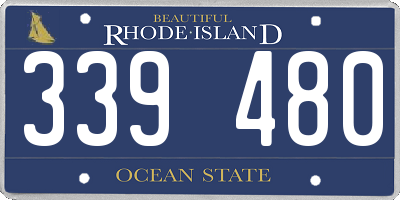 RI license plate 339480