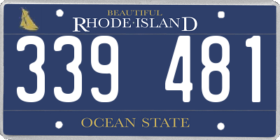 RI license plate 339481