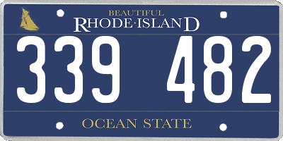 RI license plate 339482