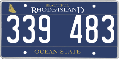 RI license plate 339483