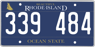 RI license plate 339484