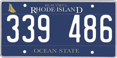 RI license plate 339486