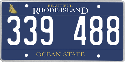 RI license plate 339488