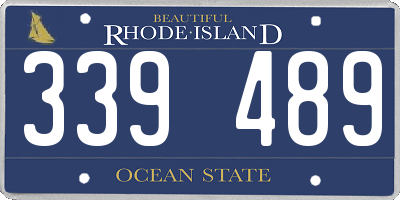 RI license plate 339489