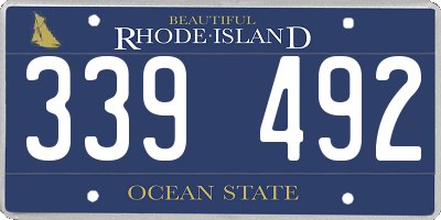 RI license plate 339492