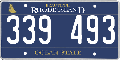 RI license plate 339493