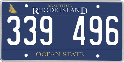 RI license plate 339496