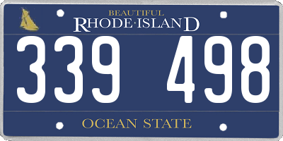 RI license plate 339498