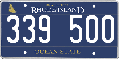 RI license plate 339500