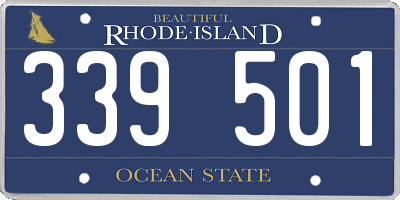 RI license plate 339501