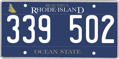 RI license plate 339502