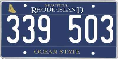 RI license plate 339503