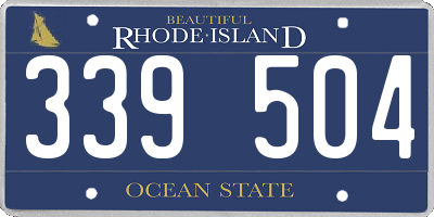 RI license plate 339504