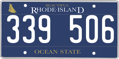 RI license plate 339506