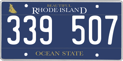 RI license plate 339507