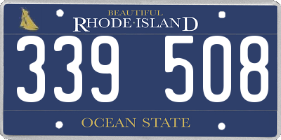 RI license plate 339508