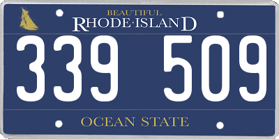 RI license plate 339509